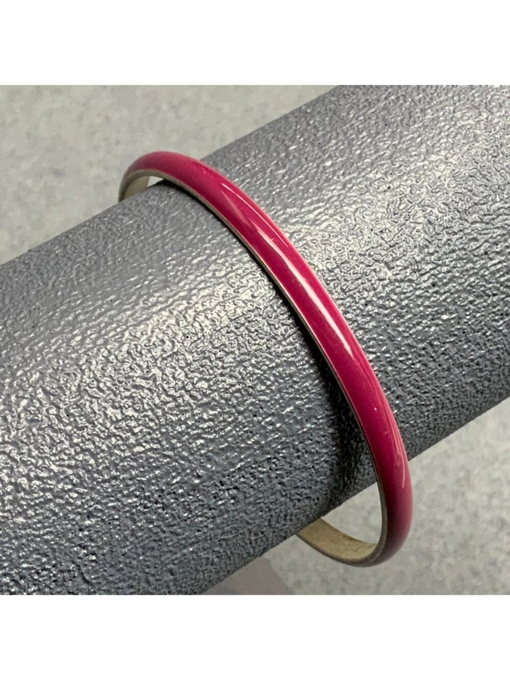 Retro Thin Bangle Bracelet 7 In Purple Enamel Silver Vintage Classic